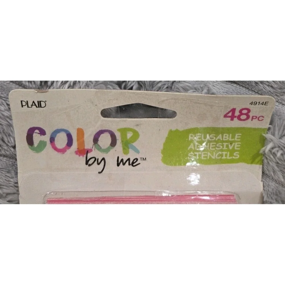 Plaid Color By Me 48 Piece Reusable Adhesive Stencils Fantasy Letters 4914E NEW
